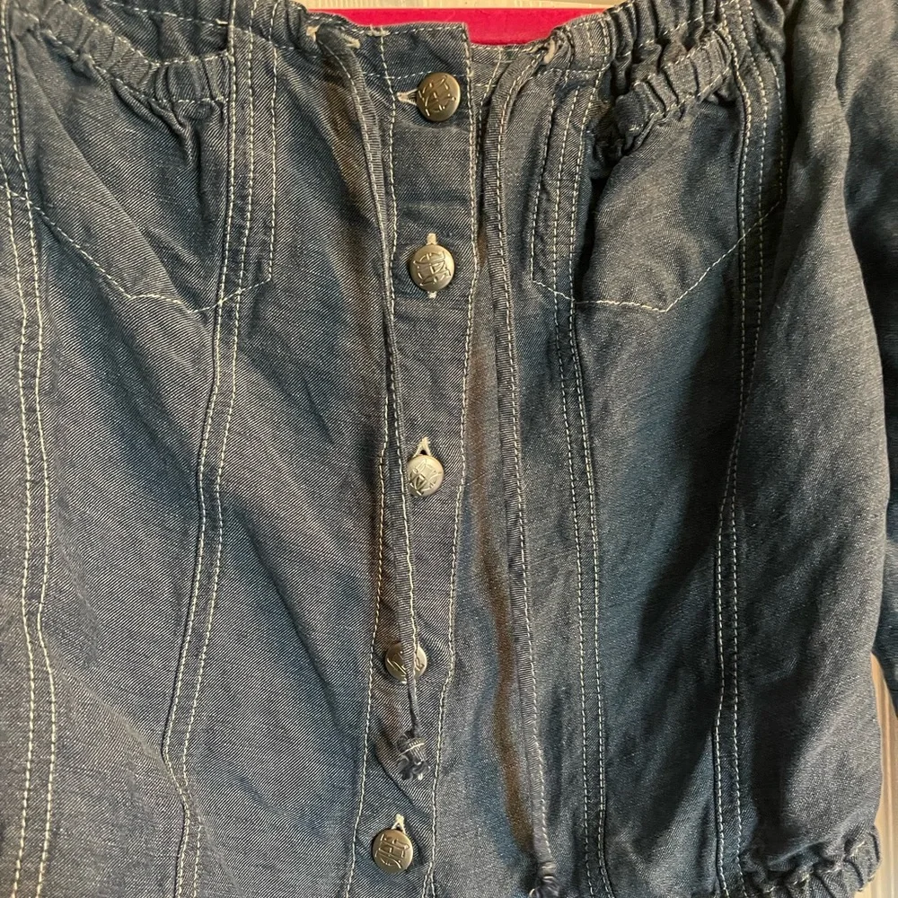 Jean Paul Guiltier off the shoulder denim crop top - Picture 6 of 14